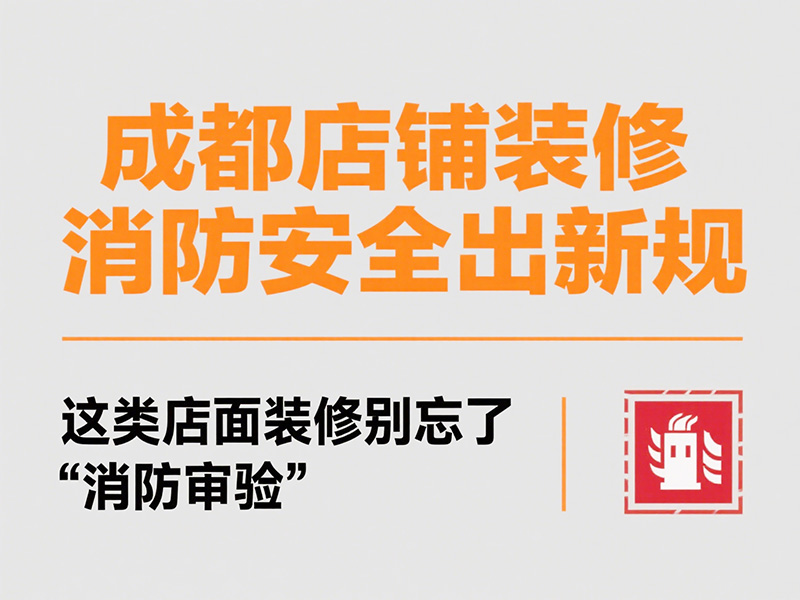 成都店鋪裝修消防安全出新規:這類店面裝修別忘了 “消防審驗”